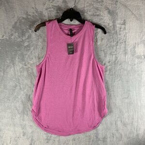 Cotton On Body Women's Tank Top S Active Cureve Hem Pink Gym Muscle Crew‎ NWT